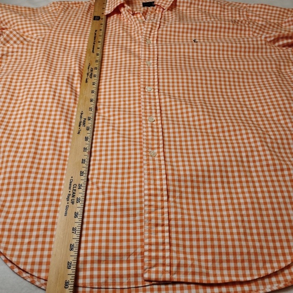 Ralph Lauren Orange/White Classic Fit Gingham Oxford Button Down (Brown Pony) XL - Picture 6 of 10